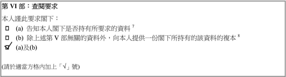 第VI部：查閱要求